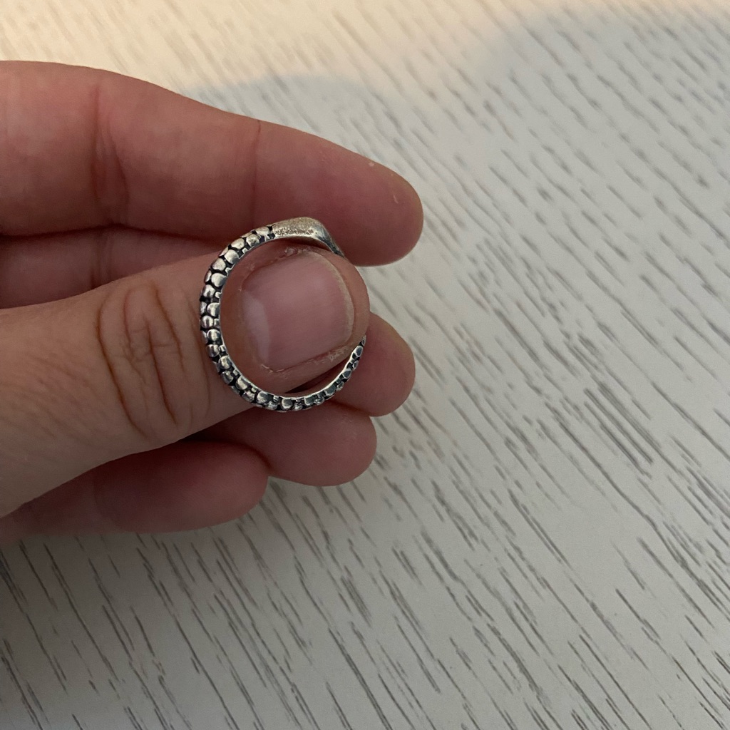 Michael Dawkins Sterling Silver Serpent Ring Size 9